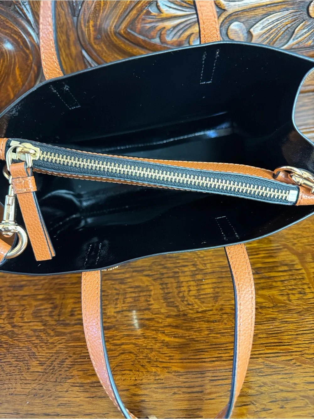 Marc Jacobs Black, White & Tan Colorblock Satchel